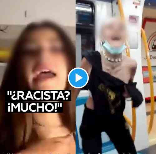 racista en metro de Madrid, España