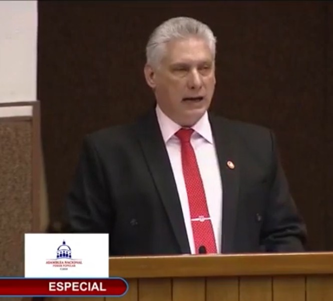 Diaz Canel en Asamblea Nacional de CUBA