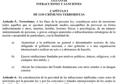 Experimento social o terrorismo tipificado por ley